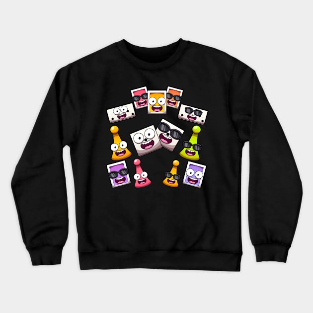 Funny Classic Board Game Elements Crewneck Sweatshirt by TheMaskedTooner